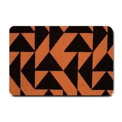 Brown Triangles Background Small Doormat  by Simbadda