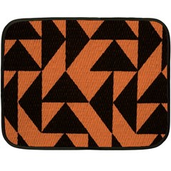 Brown Triangles Background Fleece Blanket (mini) by Simbadda