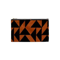 Brown Triangles Background Cosmetic Bag (small)  by Simbadda