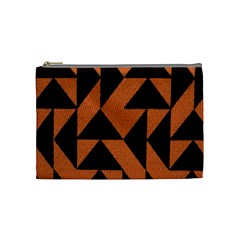 Brown Triangles Background Cosmetic Bag (medium)  by Simbadda