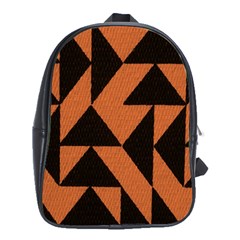 Brown Triangles Background School Bags (xl)  by Simbadda