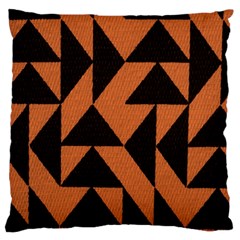 Brown Triangles Background Large Flano Cushion Case (one Side) by Simbadda