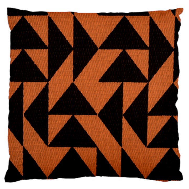 Brown Triangles Background Large Flano Cushion Case (One Side)