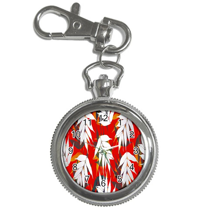 Leaves Pattern Background Pattern Key Chain Watches