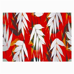 Leaves Pattern Background Pattern Large Glasses Cloth (2-side) by Simbadda