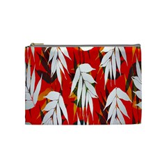 Leaves Pattern Background Pattern Cosmetic Bag (medium)  by Simbadda