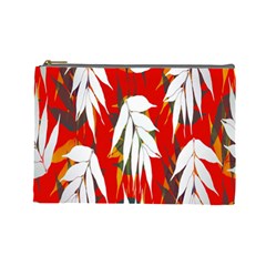 Leaves Pattern Background Pattern Cosmetic Bag (large)  by Simbadda