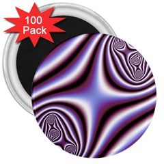 Fractal Background With Curves Created From Checkboard 3  Magnets (100 Pack)