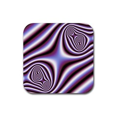 Fractal Background With Curves Created From Checkboard Rubber Coaster (Square) 