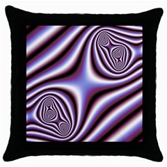 Fractal Background With Curves Created From Checkboard Throw Pillow Case (Black)