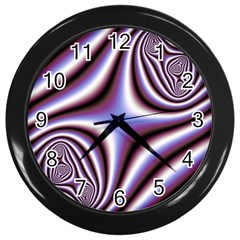 Fractal Background With Curves Created From Checkboard Wall Clocks (Black)