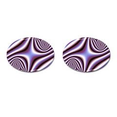 Fractal Background With Curves Created From Checkboard Cufflinks (Oval)