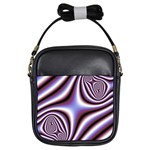 Fractal Background With Curves Created From Checkboard Girls Sling Bags Front