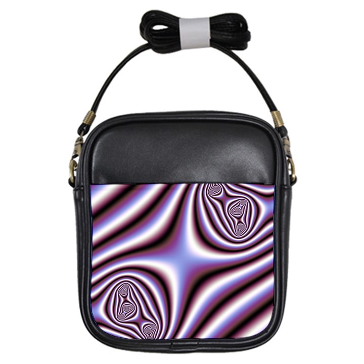 Fractal Background With Curves Created From Checkboard Girls Sling Bags