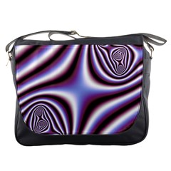 Fractal Background With Curves Created From Checkboard Messenger Bags