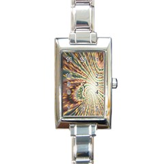 Vortex Glow Abstract Background Rectangle Italian Charm Watch by Simbadda