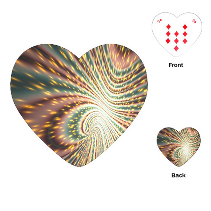 Vortex Glow Abstract Background Playing Cards (Heart) 