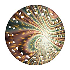 Vortex Glow Abstract Background Ornament (round Filigree) by Simbadda