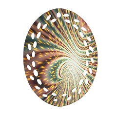 Vortex Glow Abstract Background Oval Filigree Ornament (two Sides) by Simbadda