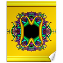 Fractal Rings In 3d Glass Frame Canvas 16  X 20   by Simbadda