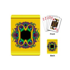 Fractal Rings In 3d Glass Frame Playing Cards (mini) 