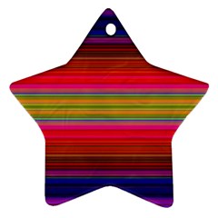 Fiestal Stripe Bright Colorful Neon Stripes Background Star Ornament (two Sides) by Simbadda