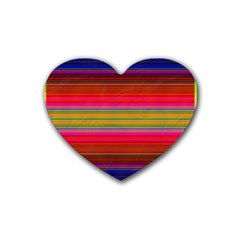 Fiestal Stripe Bright Colorful Neon Stripes Background Heart Coaster (4 Pack)  by Simbadda