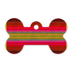 Fiestal Stripe Bright Colorful Neon Stripes Background Dog Tag Bone (two Sides) by Simbadda