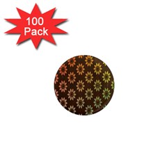 Grunge Brown Flower Background Pattern 1  Mini Magnets (100 Pack)  by Simbadda