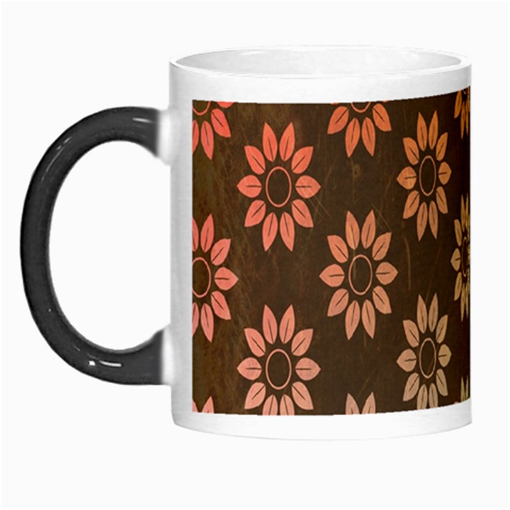 Grunge Brown Flower Background Pattern Morph Mugs