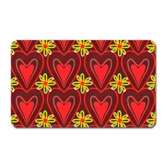 Digitally Created Seamless Love Heart Pattern Tile Magnet (rectangular) by Simbadda