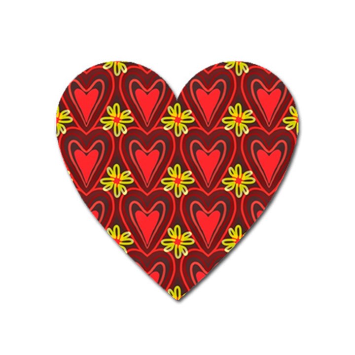 Digitally Created Seamless Love Heart Pattern Tile Heart Magnet