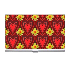 Digitally Created Seamless Love Heart Pattern Tile Business Card Holders by Simbadda