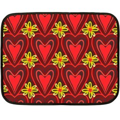 Digitally Created Seamless Love Heart Pattern Tile Double Sided Fleece Blanket (mini)  by Simbadda