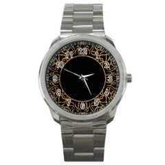 Abstract  Frame Pattern Card Sport Metal Watch