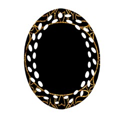 Abstract  Frame Pattern Card Ornament (Oval Filigree)