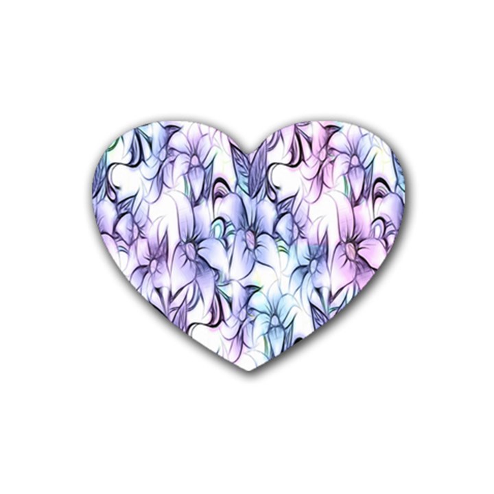 Floral Pattern Background Heart Coaster (4 pack) 