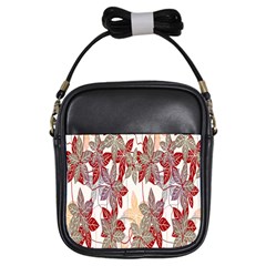 Floral Pattern Background Girls Sling Bags