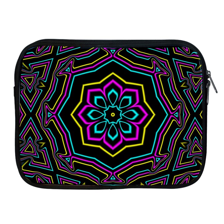 Cyan Yellow Magenta Kaleidoscope Apple iPad 2/3/4 Zipper Cases