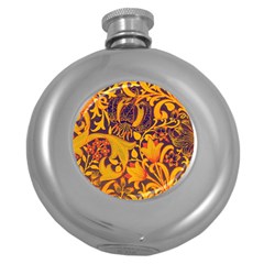 Floral pattern Round Hip Flask (5 oz)