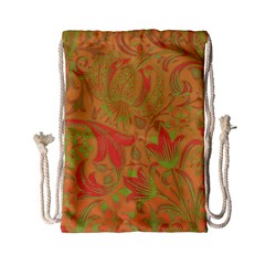 Floral Pattern Drawstring Bag (small) by Valentinaart