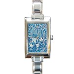 Floral pattern Rectangle Italian Charm Watch Front