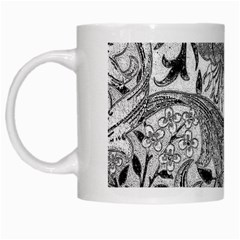 Floral Pattern White Mugs by Valentinaart