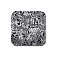 Floral Pattern Rubber Square Coaster (4 Pack)  by Valentinaart