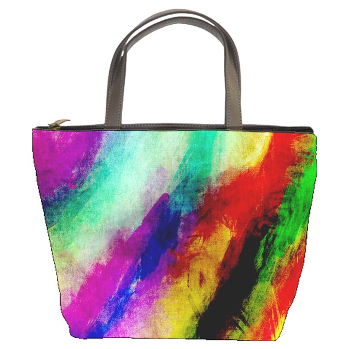 Colorful Abstract Paint Splats Background Bucket Bags