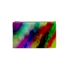 Colorful Abstract Paint Splats Background Cosmetic Bag (small)  by Simbadda
