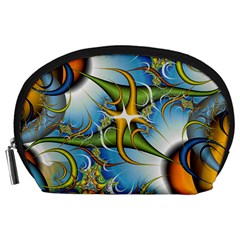 Random Fractal Background Image Accessory Pouches (large)  by Simbadda