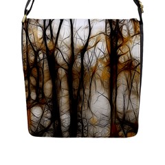 Fall Forest Artistic Background Flap Messenger Bag (l)  by Simbadda