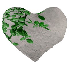 Plants Over Wall Large 19  Premium Flano Heart Shape Cushions by dflcprints