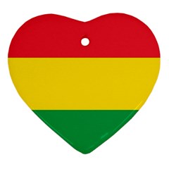 Rasta Colors Red Yellow Gld Green Stripes Pattern Ethiopia Heart Ornament (two Sides) by yoursparklingshop